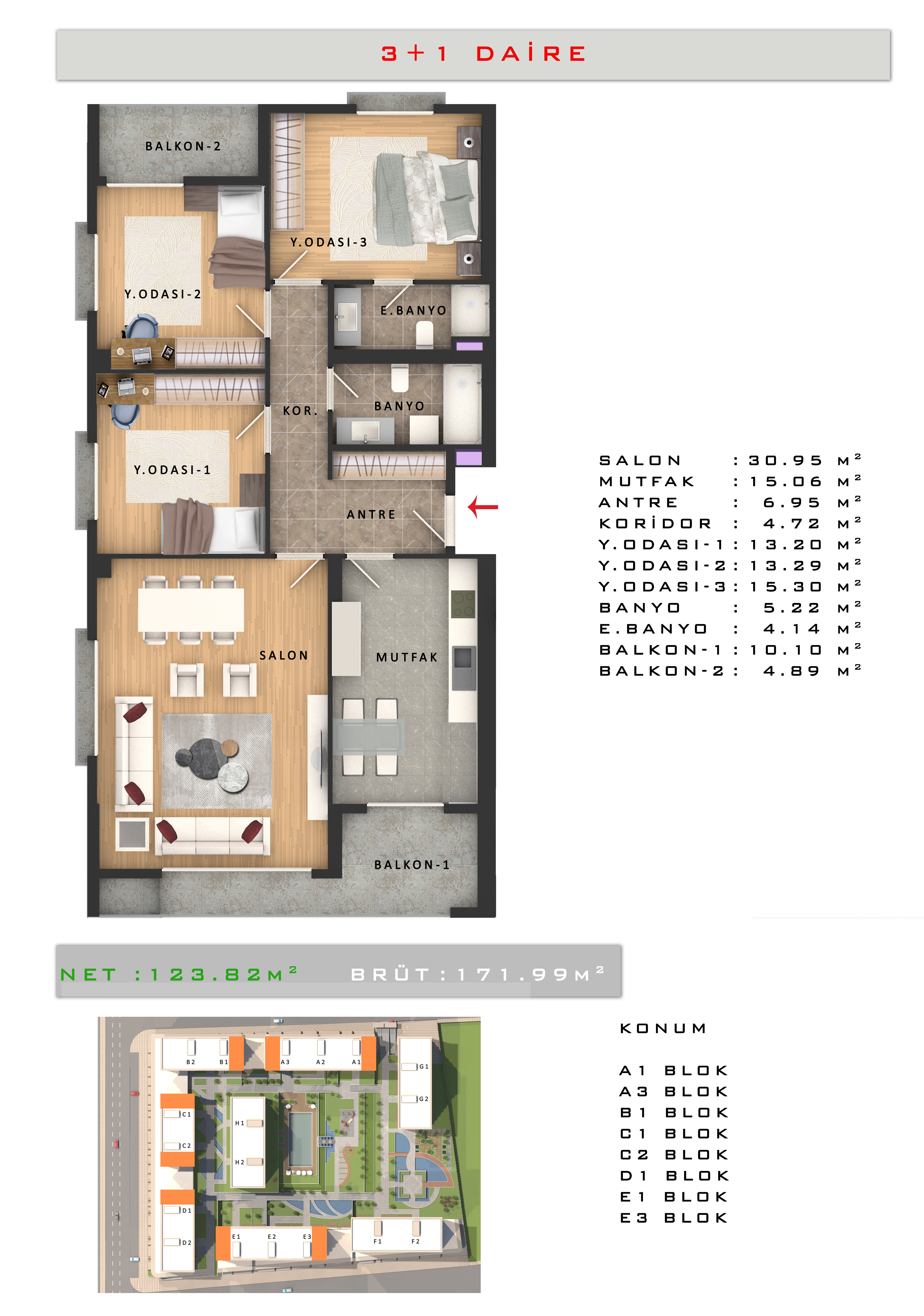 Luxury 3 Bedroom Apartment in Esenyurt
