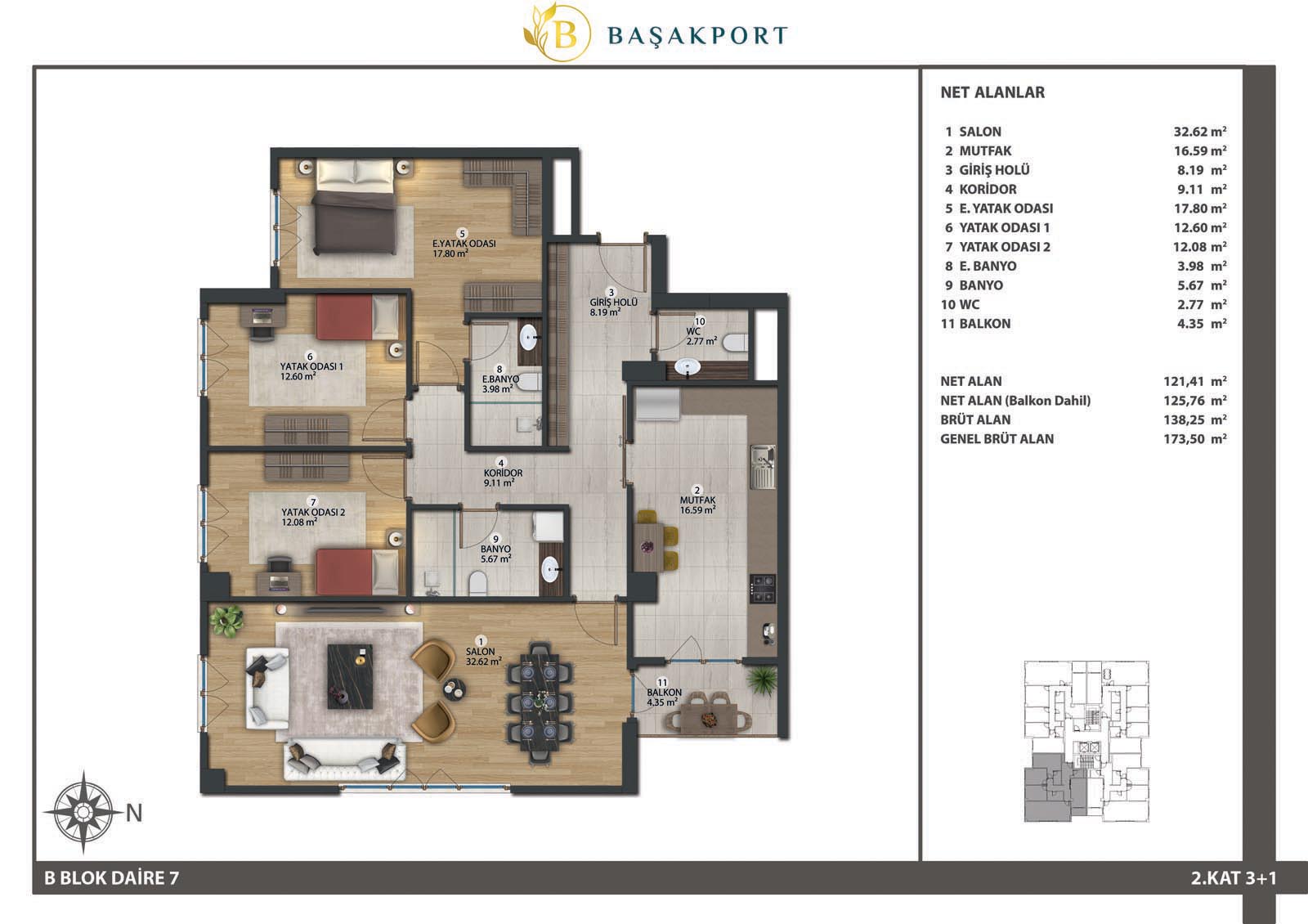 3 Bedroom apartment close to nature in Başakport Başakşehir